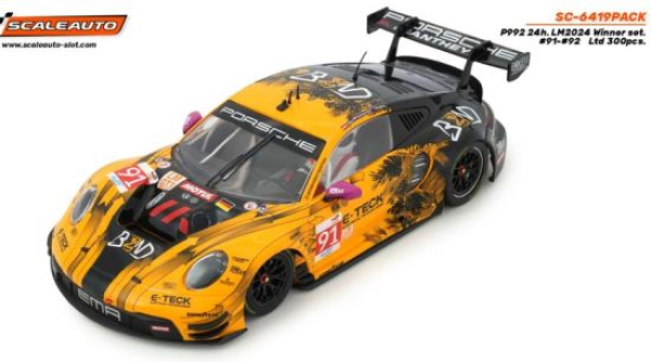 Scaleauto Porsche 992 GT3 Nr.91 + Nr.92 Le Mans Winner Set 2024, limitiert auf 300 Stück